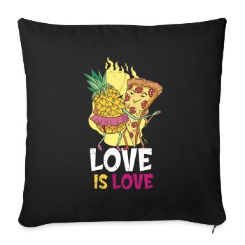 Liebe Ist Liebe, Ananas Und Pizza-design Für Den - Sofakissenbezug 45 x 45 cm - Schwarz - Vorne