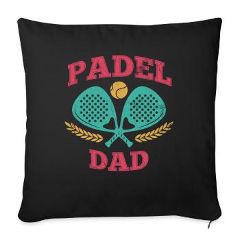 Padel Papa Padel Raquette Ball Design Pour Padel - Housse de coussin décorative 45 x 45 cm - noir - Devant