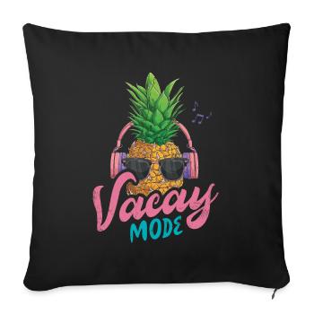 Vacay Fashion Pineapple Design For Beach Lovers - Sofa pillowcase 17,3'' x 17,3'' (45 x 45 cm) - black - Front