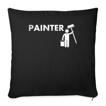 Maler-dekorateur-design Pour les peintres-artistes - Housse de coussin décorative 45 x 45 cm - noir - Devant