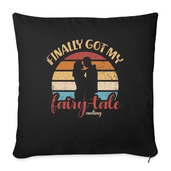 Enfin mon conte de fées-fin-vintage-design - Housse de coussin décorative 45 x 45 cm - noir - Devant