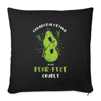 Félicitations à The Pear-fect For Bride - Housse de coussin décorative 45 x 45 cm - noir - Devant