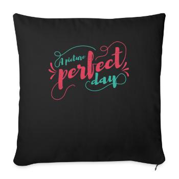Ein Perfektes Tag-ehe-design Für Die Braut - Sofakissenbezug 45 x 45 cm - Schwarz - Vorne