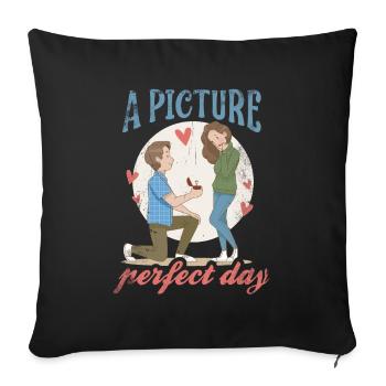 Ein Perfektes Tag-ehe-design Für Die Braut - Sofakissenbezug 45 x 45 cm - Schwarz - Vorne