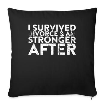 J’ai survécu au divorce et après le - Housse de coussin décorative 45 x 45 cm - noir - Devant