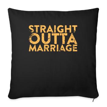 Mariage Direct Outta pour le divorce - Housse de coussin décorative 45 x 45 cm - noir - Devant