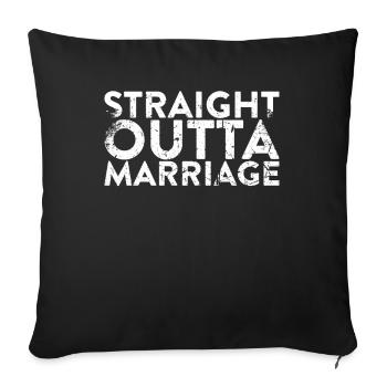 Mariage Direct Outta pour le divorce - Housse de coussin décorative 45 x 45 cm - noir - Devant