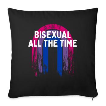 Bisexuel tout le temps Bi Citation Motivationnelle Bi - Housse de coussin décorative 45 x 45 cm - noir - Devant
