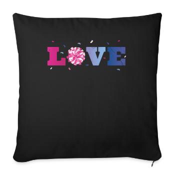 Love Design pour les pom-pom girls Cheer Girls - Housse de coussin décorative 45 x 45 cm - noir - Devant