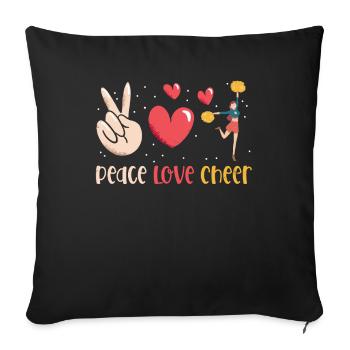 Peace Love Applause Design pour - Housse de coussin décorative 45 x 45 cm - noir - Devant