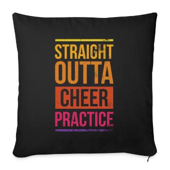 Straight Outta Cheer Practice pour les pom-pom girls - Housse de coussin décorative 45 x 45 cm - noir - Devant