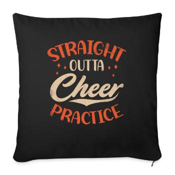 Straight Outta Cheer Practice pour les pom-pom girls - Housse de coussin décorative 45 x 45 cm - noir - Devant