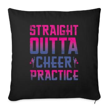 Straight Outta Cheer Practice pour les pom-pom girls - Housse de coussin décorative 45 x 45 cm - noir - Devant