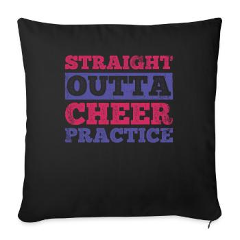 Straight Outta Cheer Practice pour les pom-pom girls - Housse de coussin décorative 45 x 45 cm - noir - Devant