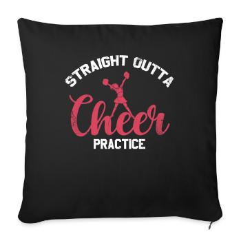 Straight Outta Cheer Practice pour les pom-pom girls - Housse de coussin décorative 45 x 45 cm - noir - Devant