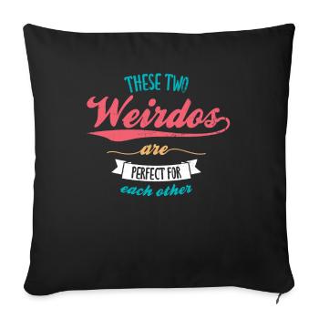 These two weirdos are perfect for anyone for the - Sofa pillowcase 17,3'' x 17,3'' (45 x 45 cm) - black - Front