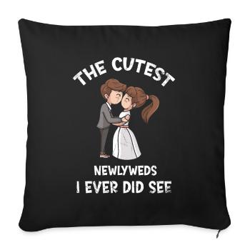 The sweetest bridal couple I've ever done for the bride - Sofa pillowcase 17,3'' x 17,3'' (45 x 45 cm) - black - Front