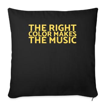 La bonne couleur fait la conception musicale pour les peintres - Housse de coussin décorative 45 x 45 cm - noir - Devant