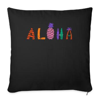 Aloha pineapple design for beach lovers pineapple - Sofa pillowcase 17,3'' x 17,3'' (45 x 45 cm) - black - Front