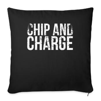 Chip- Und Ladedesign Für Tennisfans - Sofakissenbezug 45 x 45 cm - Schwarz - Vorne
