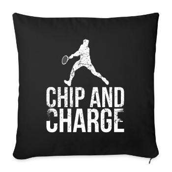 Chip- Und Ladedesign Für Tennisfans - Sofakissenbezug 45 x 45 cm - Schwarz - Vorne