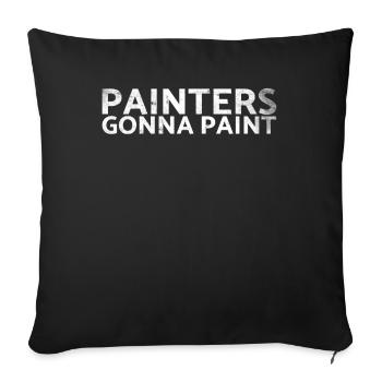 Devenir peintre Design de peinture pour peintres - Housse de coussin décorative 45 x 45 cm - noir - Devant
