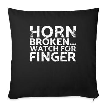 Horn broken... Pay attention to fingers for - Sofa pillowcase 17,3'' x 17,3'' (45 x 45 cm) - black - Front