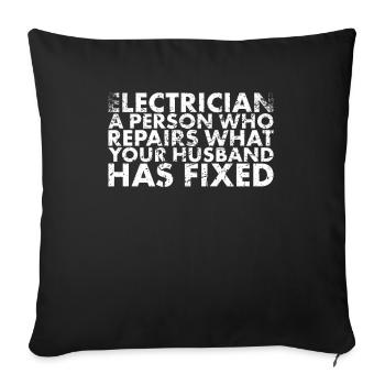 Elektriker Eine Person, Die Reparaturen Für - Sofakissenbezug 45 x 45 cm - Schwarz - Vorne