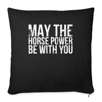 May the horsepower for muscle car be with you - Sofa pillowcase 17,3'' x 17,3'' (45 x 45 cm) - black - Front
