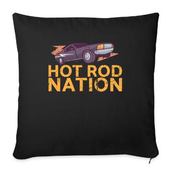 Hot Rod Nation Design for classic car fans - Sofa pillowcase 17,3'' x 17,3'' (45 x 45 cm) - black - Front