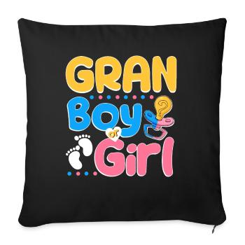 Pink or Blue Gran Loves You Best Grandma Ever - Sofakissenbezug 45 x 45 cm - Schwarz - Vorne