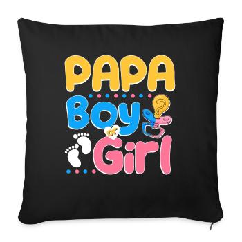 Pink or Blue Papa t’aime le meilleur papa de tous les temps - Housse de coussin décorative 45 x 45 cm - noir - Devant