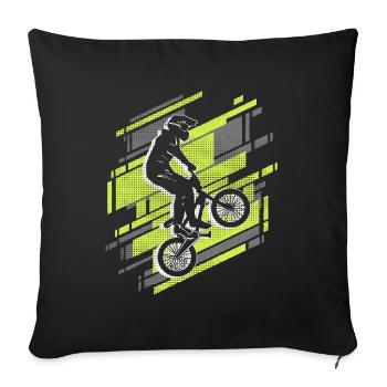 BMX Fahrrad Fahrer Jungen Stunt Bike BMX - Sofakissenbezug 45 x 45 cm - Schwarz - Vorne