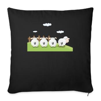 Sheep - Sofa pillowcase 17,3'' x 17,3'' (45 x 45 cm) - black - Front