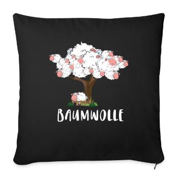 Baumwolle Wortspiel Schaf auf Baum, Schaf - Sofakissenbezug 45 x 45 cm - Schwarz - Vorne