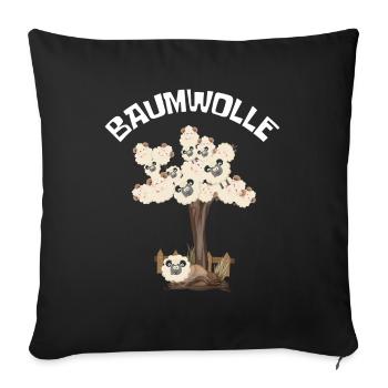 Baumwolle Wortspiel Schaf auf Baum, Schaf - Sofakissenbezug 45 x 45 cm - Schwarz - Vorne