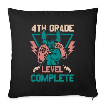 4th grade completed - Sofa pillowcase 17,3'' x 17,3'' (45 x 45 cm) - black - Front