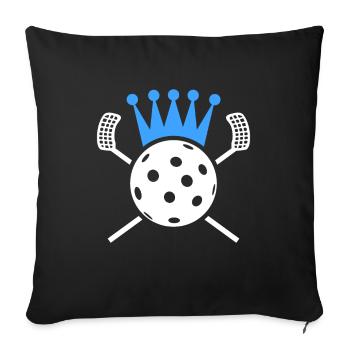 Floorballer Design Floorball Player Floorball - Sofa pillowcase 17,3'' x 17,3'' (45 x 45 cm) - black - Front
