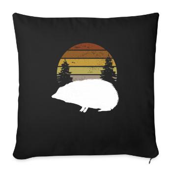 Forêt de hérissons - Housse de coussin décorative 45 x 45 cm - noir - Devant
