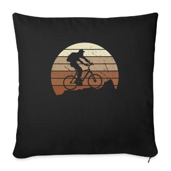 VTT Cyclisme Vélo Cyclisme - Housse de coussin décorative 45 x 45 cm - noir - Devant