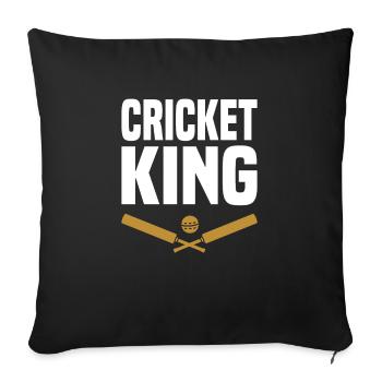 Sport des joueurs de cricket - Housse de coussin décorative 45 x 45 cm - noir - Devant