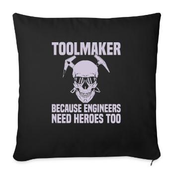Cnc Milling Machine Cutting Mechanic - Sofa pillowcase 17,3'' x 17,3'' (45 x 45 cm) - black - Front