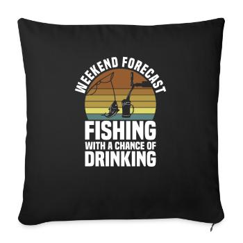Fish Hook Fish Funny Fishing - Sofa pillowcase 17,3'' x 17,3'' (45 x 45 cm) - black - Front