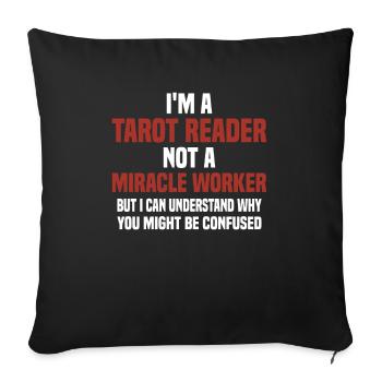 Fortune Teller Tarot Card Crystal Ball - Sofa pillowcase 17,3'' x 17,3'' (45 x 45 cm) - black - Front