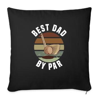 Golf Papa Cart Balls Sport - Housse de coussin décorative 45 x 45 cm - noir - Devant