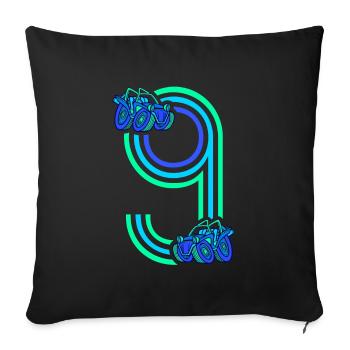 9. Geburtstag Rennauto 9 Jahre alt Rennwagen - Sofakissenbezug 45 x 45 cm - Schwarz - Vorne