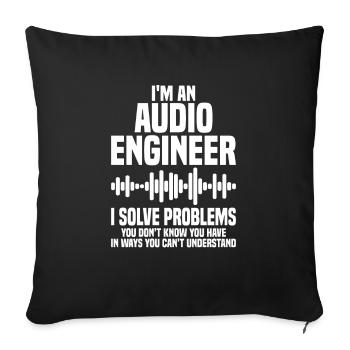 Ingénieur du son Mixeur de musique - Housse de coussin décorative 45 x 45 cm - noir - Devant