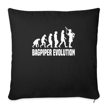 Bagpipes Bagpiper Musical Instrument - Sofa pillowcase 17,3'' x 17,3'' (45 x 45 cm) - black - Front