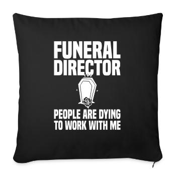 Funérailles funéraires - Housse de coussin décorative 45 x 45 cm - noir - Devant