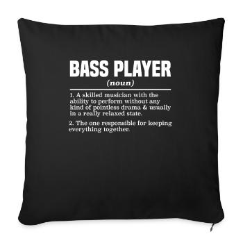 Bassiste Bassiste Instrument - Housse de coussin décorative 45 x 45 cm - noir - Devant